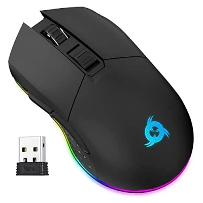 Afbeelding van KLIM Blaze Oplaadkabel Zwart RGB Gaming Mouse + High Precede Sensor met lange batterijduur instelbaar tot 6000 DPI kabel en radiomuismodus NIEUW