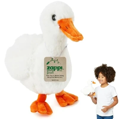 Afbeelding van Eendenknuffel (25 cm) Charmant, zacht, milieuvriendelijk, perfect voor avonturen in de vijver van kinderen, gemaakt gerecycled materiaal