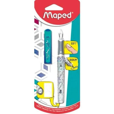 Image de Maped Stylo plume à encre cartouche Bleu rechargeable Design ergonomique et Belle écriture Coloris