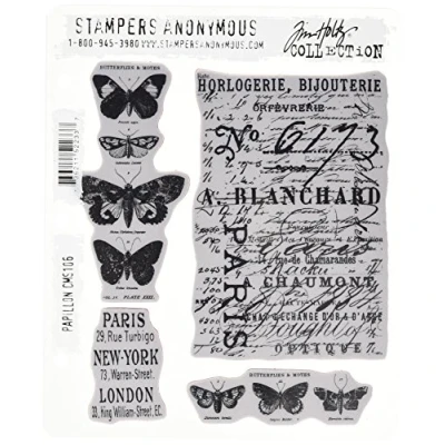 Afbeelding van Tim Holtz Cling Rubber Stamp Set Vlinder