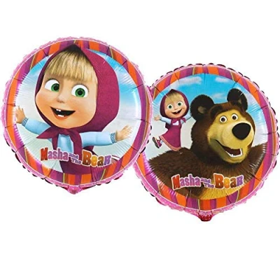 Afbeelding van Anagram Ballon folie 18 &quot; 45 cm Masha en beer niet verpakt, meerkleurig, 7AL18023