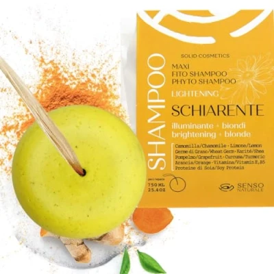 Afbeelding van Ecologische en veganistische witmakers, dof haar, verlicht met gouden highlights, kamille kurkuma citroen, natuurlijk plasticvrij, pH 4,5 5,5 (MAXI)