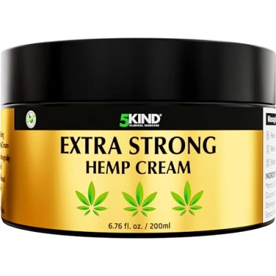 Image de 5kind Crème au chanvre ultra puissante 200ml Huile de et arnica puissantes Pour les muscles, pieds, genoux, cou, épaules Gel massage riche en extraits naturels