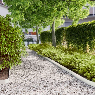 Afbeelding van vidaXL Gazonranden 50 st 10x103 cm koudgewalst staal wit