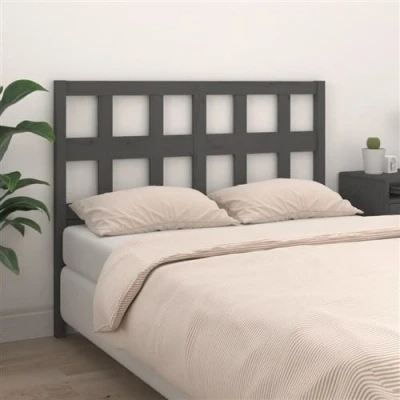 Afbeelding van vidaXL Hoofdbord 185,5x4x100 cm massief grenenhout grijs