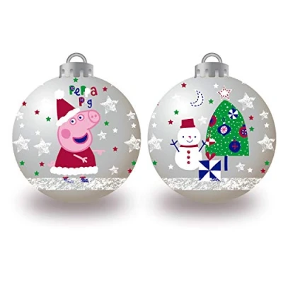 Afbeelding van Kerstbal Peppa Pig Cosy corner Ziverachtig 6 Stuks Plastic (Ø 8 cm)