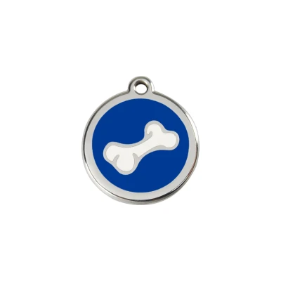 Afbeelding van Comic Bone Navy roestvrijstalen hondenpenning small/klein dia. 2 cm RedDingo