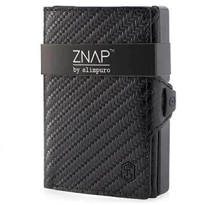 Afbeelding van Slimpuro Znap Slim Wallet 8 Pasjes Muntvak 8,9 X 1,5 6,3 cm (Bxhxd) RFID Bescherming Antraciet