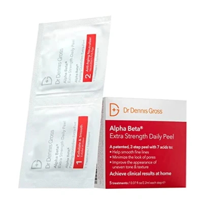 Afbeelding van Dr. Dennis Gross Alpha Beta Extra Strength Daily Peeling: voor een vette huid, onregelmatige toon of textuur, rimpels vergrote poriën (5 behandelingen)