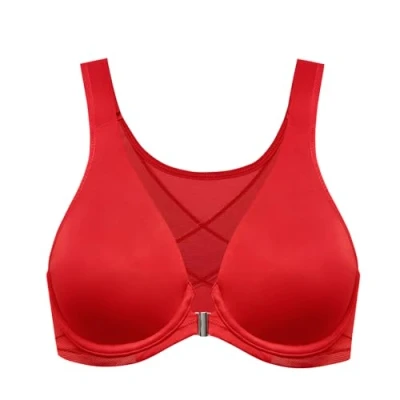 Afbeelding van DELIMIRA Femme Soutien Gorge Fermeture Devant Posture Plongeant Avec Armatures Grande Taille Rouge à lèvres 115C