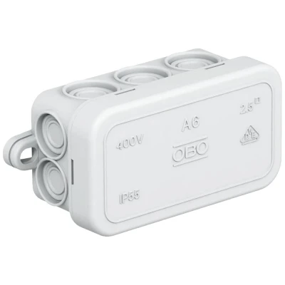 Afbeelding van OBO Bettermann A6 Aftakkast (l x b h) 80 43 34 mm Grijs wit (RAL 7035) IP55 1 stuk(s)