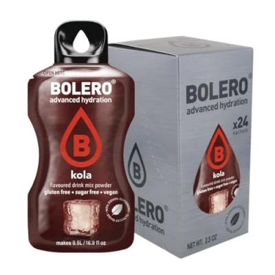 Afbeelding van Bolero KOLA 24 x 3 g, suikervrij, gezoet met stevia + vitamine C, voor kinderen en sporters, glutenvrij, veganistisch, de smaak van cola