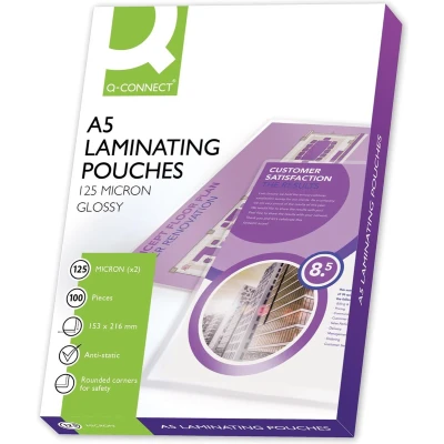 Afbeelding van Q CONNECT lamineeretui A5 2x 125 micron 100 stuks lamineerhoes