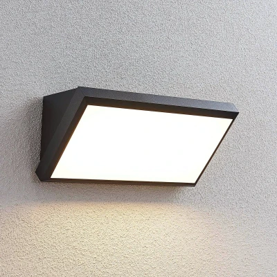 Afbeelding van Lindby LED plafondlamp 1licht Polycarbonaat, ABS H: 13.8 cm donkergrijs (RAL 7024), wit Inclusief lichtbron