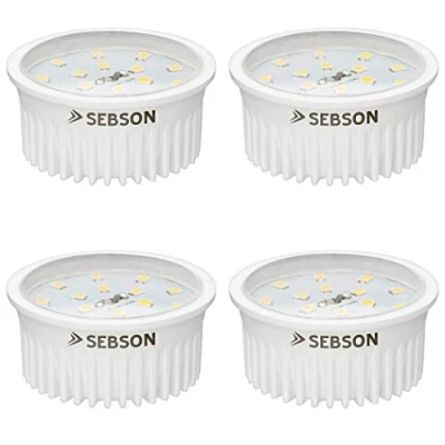 Afbeelding van SEBSON® 4 stuks 5 W ultraplatte led modules Ø 50 x 26 mm voor inbouwspots, warm wit 3000 K, 400 lm, 230 V, vervangt GU10 MR16 lampen