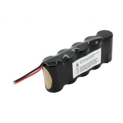 Afbeelding van batterij voor noodlicht NiCd 6V 1800mAh F1x5 Sub C met 200 mm kabel aan één zijde vervangt 6 V