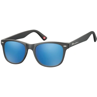 Afbeelding van Zonnebril Montana zwart Revo met blauw glas