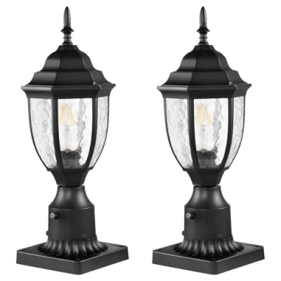 Image de VEVOR Lampadaire d&#039;extérieur du crépuscule à l&#039;aube luminaires 390 mm lot de 2