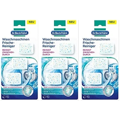 Afbeelding van Dr. Beckmann Wasmachinereiniger 3 Tabletten Goed voor Reinigingsbeurten Neutraliseert nare geuren Frisse geur