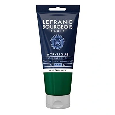 Image de Lefranc &amp; Bourgeois peinture acrylique vert émeraude transparent satin fine 80 ml