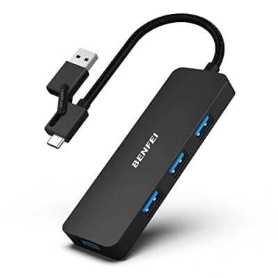 Afbeelding van Benfei USB 3.0 Hub met 4 Poorten A 3.0/ C Zwart