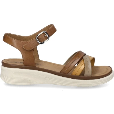 Afbeelding van Josef Seibel Sevran Sandalen met sleehak, Dames, Maat: 37, Cognac multi Schoenen