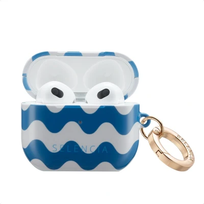 Afbeelding van Selencia Vivid Case Hoesje geschikt voor AirPods 3 (2021) Wave Vibes Classic Blue