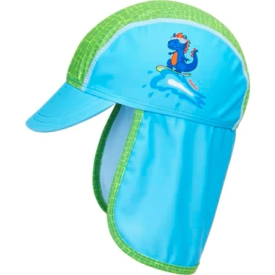 Afbeelding van Playshoes UV zonnepet voor jongens Dino Lichtblauw/Groen maat S (49CM)