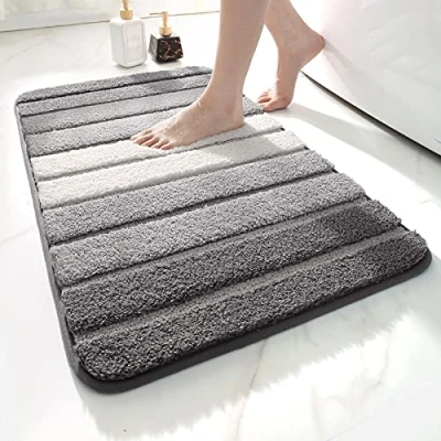 Afbeelding van DEXI Badmat: antislip, extra zacht, badkamermat, machinewasbaar, waterabsorberend, 50 x 80 cm, grijs