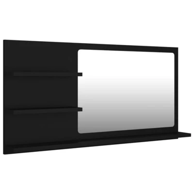 Afbeelding van vidaXL Badkamerspiegel 90x10,5x45 cm bewerkt hout zwart
