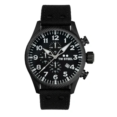 Afbeelding van TW Steel TWVS113 Volante Chrono Zwart Canvas 48mm