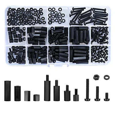 Afbeelding van 260 stuks M3 Nylon Zeskantschroeven Moer Printplaat Afstandhouders, Mannelijke Vrouwelijke Schroeven Moeren Assortiment Set, PCB Cilinder Afstandhouders Zwart