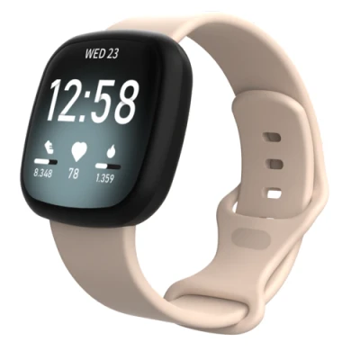 Afbeelding van Fitbit Versa 3 &amp; 4 / Sense 1 2 Sportbandje Zandroze Maat: M/L