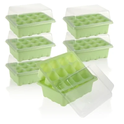 Afbeelding van COM FOUR® 6 voudige kweekset voor het kweken van kleine planten, bloemen, groenten en fruit (kweekset 2)