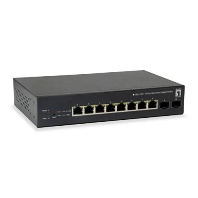 Afbeelding van LevelOne /100/1000 RJ 45, /1000 SFP, QoS (8 Havens), Netwerkschakelaar, Zwart