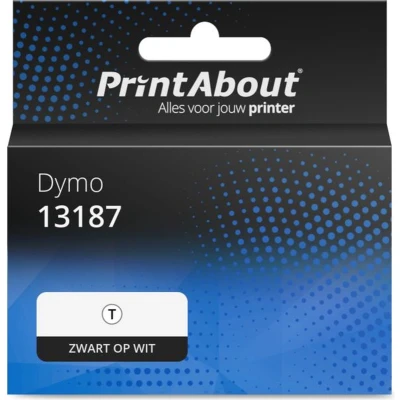 Afbeelding van Huismerk Dymo 13187 (S0722390) Etiket Zwart op wit (36 mm x 89 mm) 24 rollen