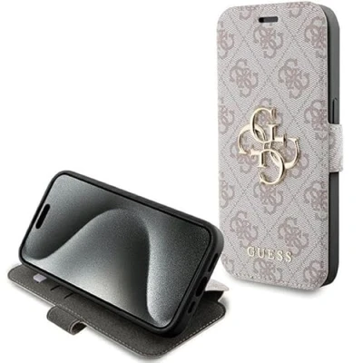 Afbeelding van Guess 4G Metal Logo Book Case Geschikt voor Apple iPhone 15 Pro Max (6.7&quot;) Roze