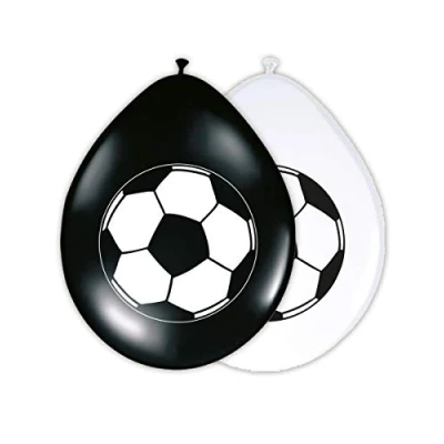 Afbeelding van Voetbal Ballonnen Bal zwart wit 30cm 8 stuks