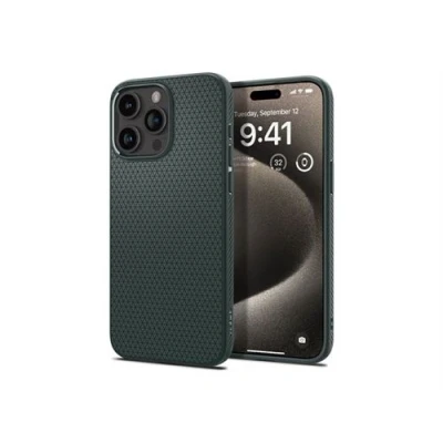 Image de Spigen Liquid Air Coque de protection pour téléphone portable polyuréthanne thermoplastique (TPU) vert abîme Apple iPhone 15 Pro Max