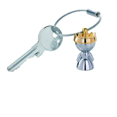 Afbeelding van TROIKA Little Queen sleutelhanger KR9 37/CH koningin gouden kroon hoogheid majesteit prinses glanzend metaal origineel van TROIKA, Zilver (zilver), B 50 x H 75 T2 mm, sleutelhanger,