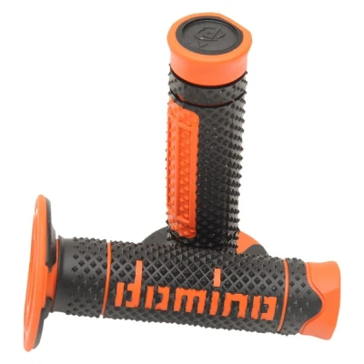 Afbeelding van Domino Paar zachte handgrepen voor motorfiets, zwart/oranje