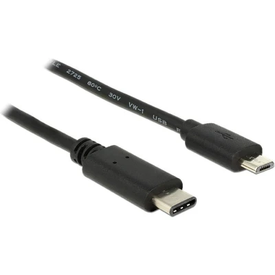 Afbeelding van Delock USB kabel C (M) naar micro type B 2.0 3 A 50 cm zwart