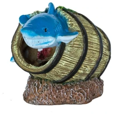 Afbeelding van Superfish Deco Barrel Shark Aquarium Ornament 10x12x12 cm
