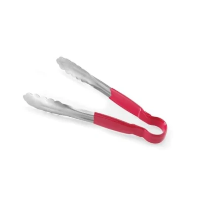 Afbeelding van HENDI HACCP serveertang, gekleurd gecoat handvat, keukentang, voedseltang, grilltang, 250 mm, roestvrij staal, rood