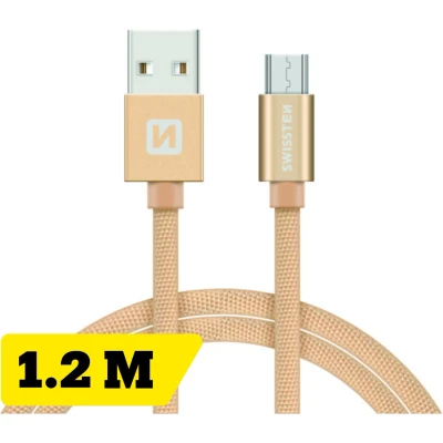 Afbeelding van Swissten Micro USB naar kabel 1.2M Goud