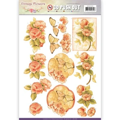 Afbeelding van Pushout Jeanine`s Art Vintage Flowers Sweetheart