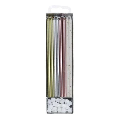 Afbeelding van PME Taartkaarsjes Kleurmix Extra Lang (18cm) Set/16