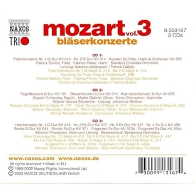 Afbeelding van Patrick Gallois, Swedish Chamber Orchestra Mozart: Wind Concertos, Volume 3 (3 CD)