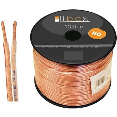 Afbeelding van Libox Kabel głośnikowy 2x1 00mm LB0007 Audiokabel 100 m Transparant (100 m, 1 mm²), Luidsprekerkabel,
