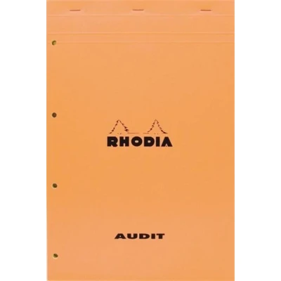 Image de Bloc Rhodia Orange 80 feuilles Agrafés AUDIT 21x31,8